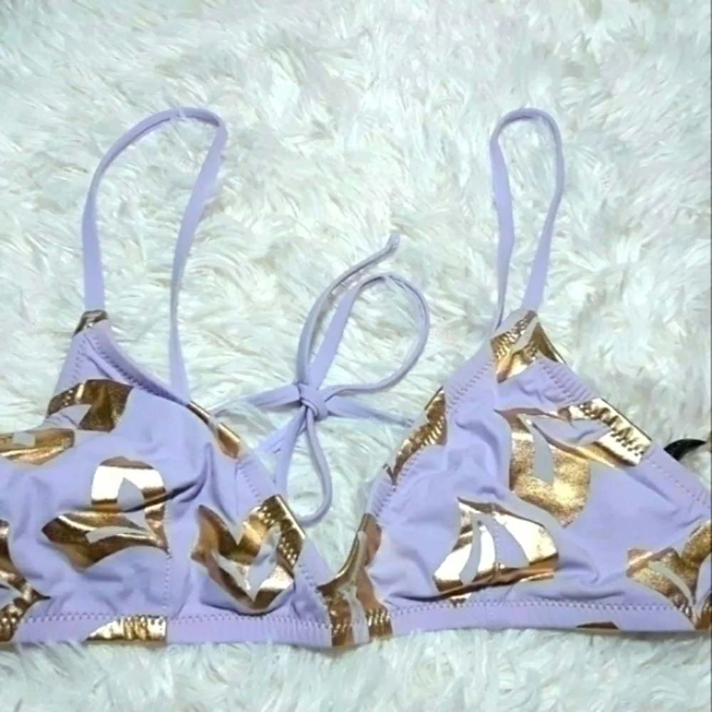 J. Crew Golden Hearts Bikini Swim Top